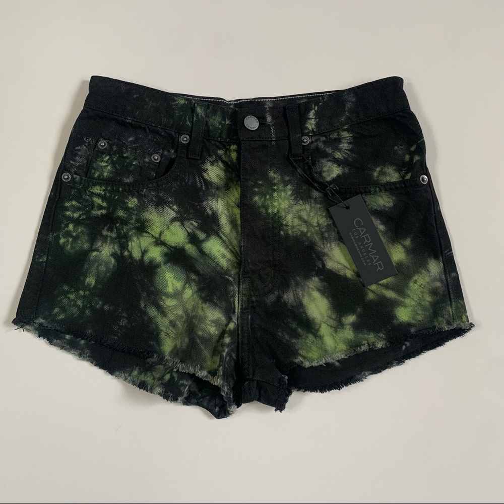 Carmar denim tie dye shorts